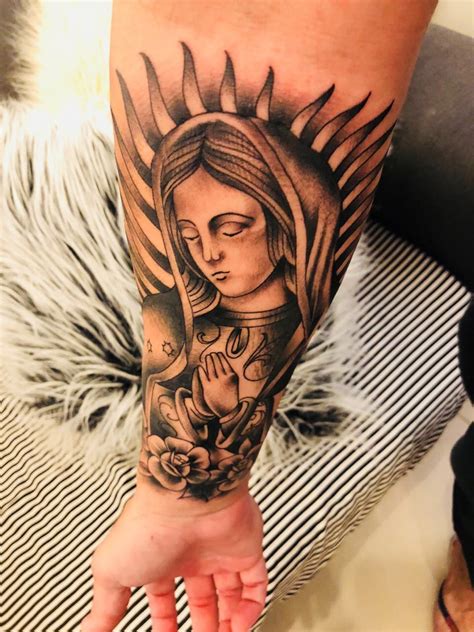 Virgen De Guadalupe Tattoo On Forearm