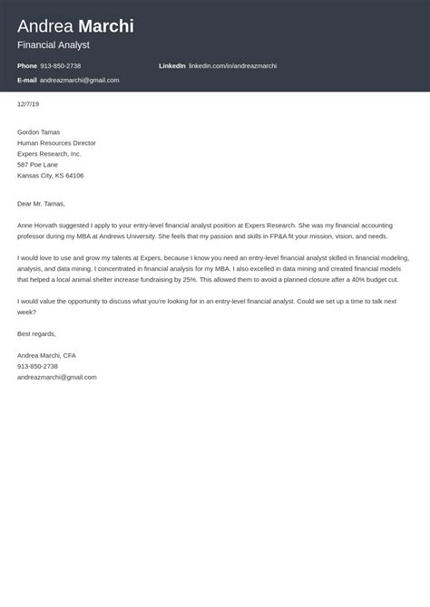 Financial Analyst Cover Letter Examples And Templates