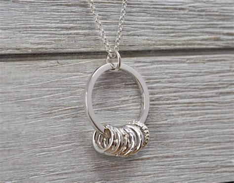 Linked Circles Necklace Sterling Silver Interlocking Circles Etsy