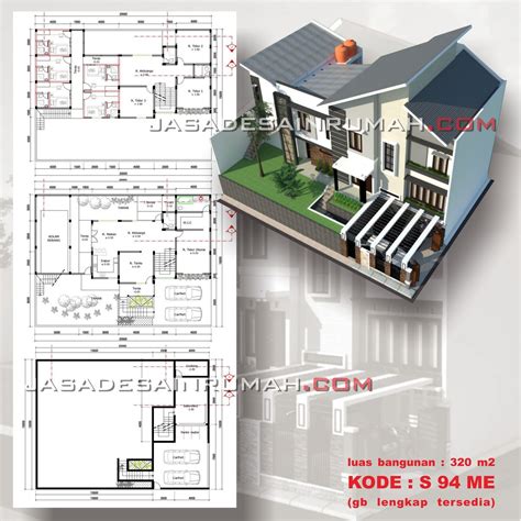 Desain Kos Kosan Menyatu Dengan Rumah Tingkat Modern Atap Unik Jasa