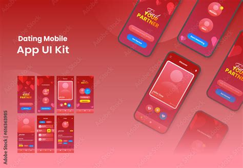 Dating App Ui Kit For Responsive Mobile Application Or Website With