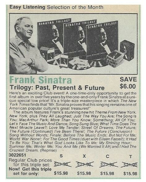 Sinatra, Frank / Trilogy: Past, Present + Future | Magazine Ad ...