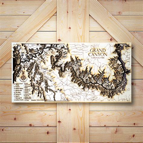 Mini Grand Canyon 3D Map, Topographic Wall Art 12" x 6"