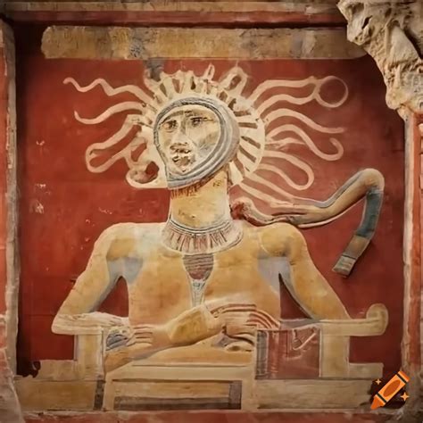 Etruscan Hittite Fresco Painting Of The Sun God