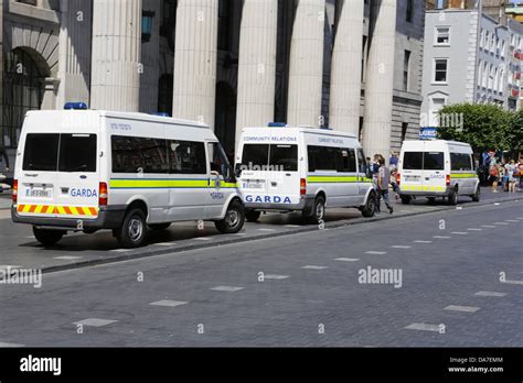 Dublin Ireland 6th July 2013 Garda Irish Police Vans Are Parked