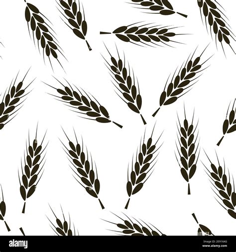 Seamless Wheat Pattern Vector Background Wheat Bread Harvest Cereal