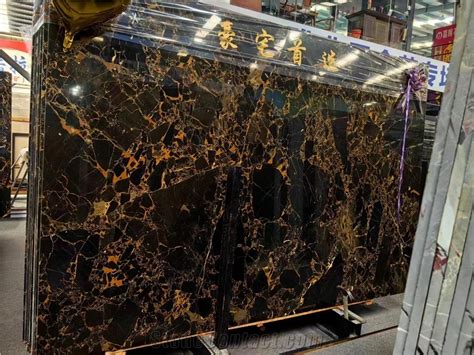 China Nero Portoro Black Marble Slabs From China StoneContact