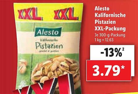 Alesto Kalifornische Pistazien Xxl Packung Angebot Bei Lidl 1Prospekte De