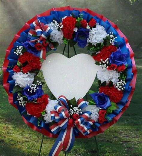 Cemetery Wreath, Red, White and Blue, Gravesite, Memorial Day, Funeral ...