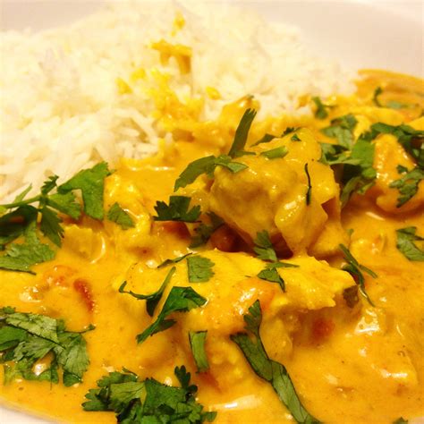 Creamy Chicken Korma A Glass Of Red Wine