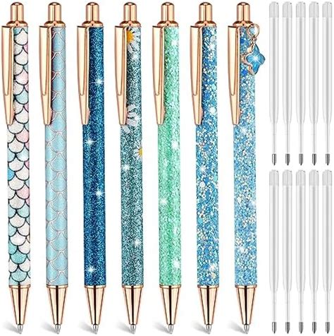 Prousky Pieces Blue Fancy Pens Mm Fine Point Metal Ballpoint Pens