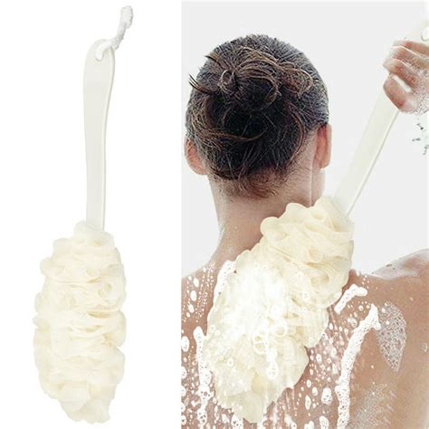 Tsv Anti Slip Long Handle Back Scrubber Soft Bath Sponge Shower Brush