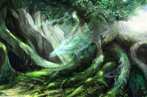 Spirits Of The Forest Forest Spirit Art Tree Fantasy Green