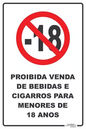 Placa Proibida A Venda De Bebidas E Cigarros Menores Anos Mercadolivre