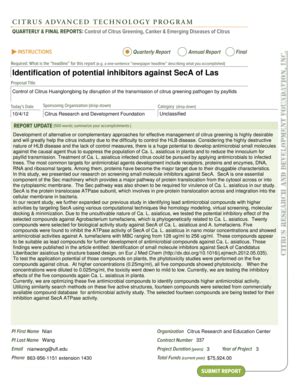 Fillable Online Research Citrusrdf Control Of Citrus Huanglongbing By