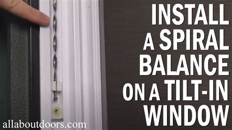 How To Install A Spiral Balance On A Tilt In Window In Double