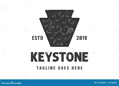 Vintage Rustic Retro Keystone Brick Logo Design Stock Vector