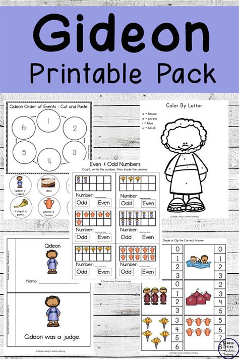 gideon printable pack simple living creative learning