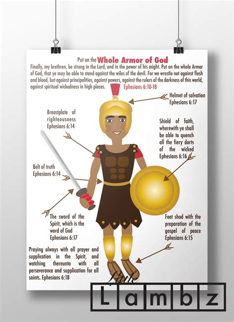 Ephesians 6, Holy Armor, Armor of God, Set of 4 Printable Prints ...