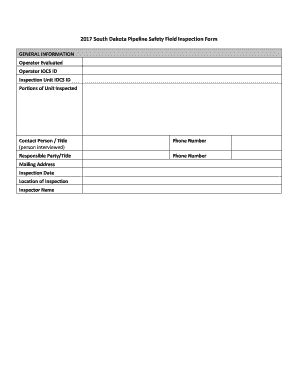 Fillable Online Puc Sd South Dakota Pipeline Safety Field