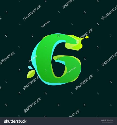 Number Six Logo Green Watercolor Splashes Stock Vector (Royalty Free ...