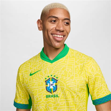 Maillot Domicile Authentique Brésil 2024 Brésil Équipes nationales