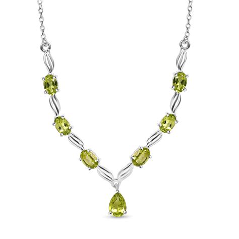 Nat Rliche Peridot Halskette Ca Cm Silber Ca Ct Shoplc