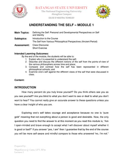 Module 1 Introduction Early Philosophy Batangas State University The National Engineering