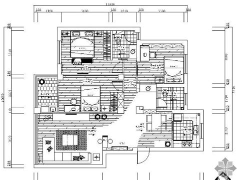 某区三室二厅装修图 筑图 建筑景观素材lumion模型方案文本cad施工图su模型下载