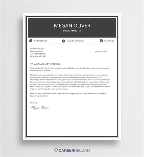 Free Cover Letter Templates For Microsoft Word Free Download