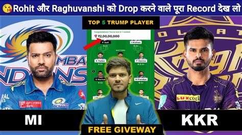 Mi Vs Kkr Dream11 Team Mi Vs Kkr Dream11 Prediction Mumbai Vs