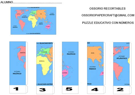 Ossorio Recortables De Papel Puzzle Educativo Recortable De Un