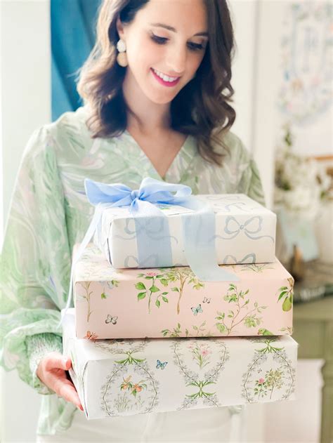 Pink Chinoiserie Watercolor Wrapping Paper Sheets — Simply Jessica Marie