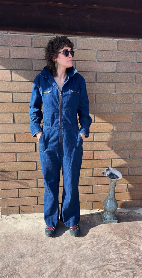 Rare Vintage Bell Bottom Denim Coveralls 1980's WOMEN'S Medium - Etsy