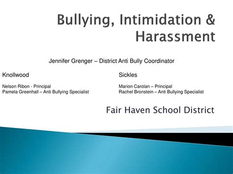 Ppt Bullying Intimidation And Harassment Powerpoint Presentation Id5687182