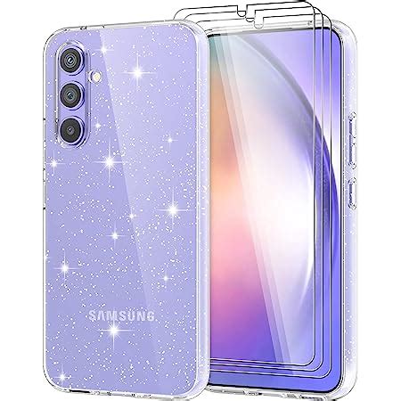 AROYI 3 in 1 Klar Glitzer Handyhülle Kompatibel mit Samsung Galaxy A54