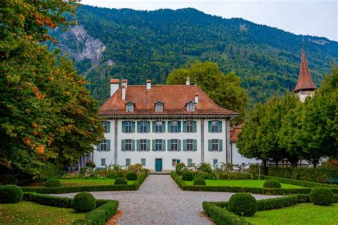 Interlaken Castle in Switzerland during a Cloudy Day Stock Image ...