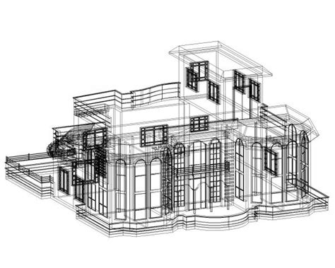 Dimensional Views Of Multistoried Residence Building Dwg