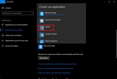 Changer le navigateur par défaut dans Windows 10 Windows 11