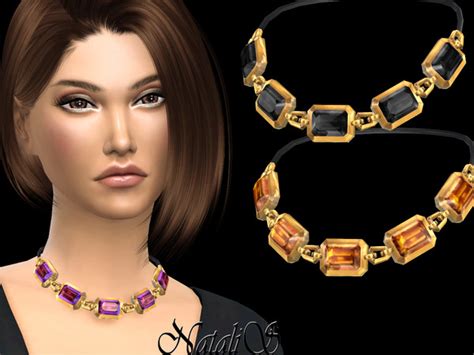 The Sims Resource NataliS Octagon Crystals Necklace