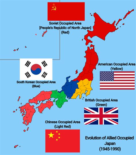 The Map Of Allied Occupied Japan From 1945 To 1990 Rimaginarymaps