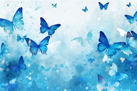 Imagem De Borboletas Azul - Borboletas em fundo aquarela azul no estilo de gifs animados inspirados ...