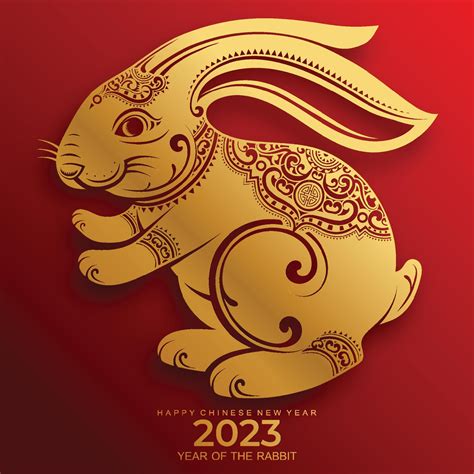 feliz año nuevo chino 2023 año del conejo 7719022 Vector en Vecteezy