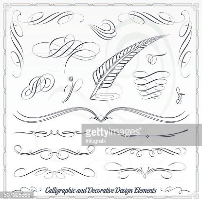 Hand Draw Calligraphic And Decorative Design Elements Stock Clipart