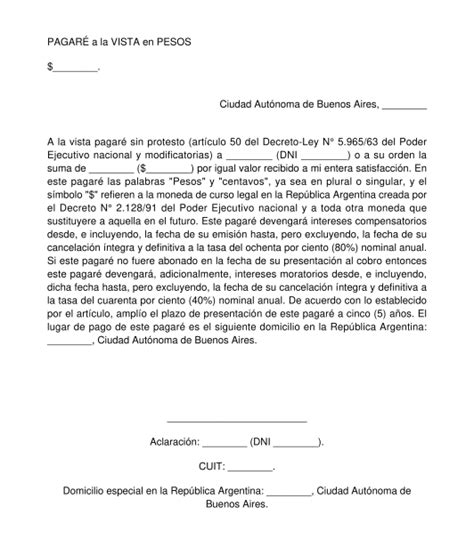 Pagaré Modelo Formato Para Rellenar Word Y Pdf