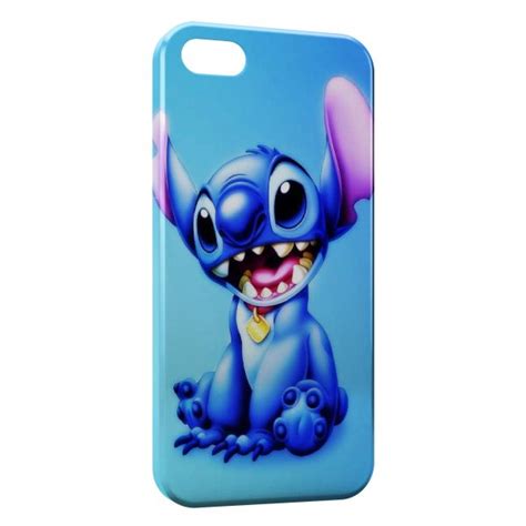 Coque IPhone 4 4S Stitch Blue Background Pixypia