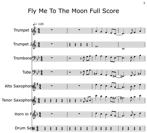 Fly Me To The Moon Full Score - Sheet music for Trumpet, Trombone, Tuba ...