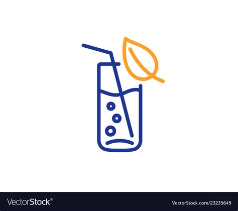 Water Glass Line Icon Soda Aqua Sign Royalty Free Vector