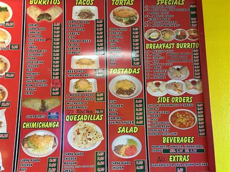 Menu At El Gallito Taco Shop Restaurant Fort Mohave