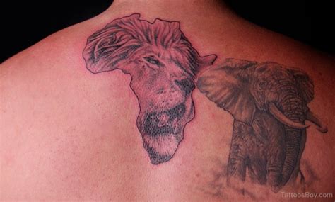 Awesome African Lion Tattoo On Back - Tattoos Designs